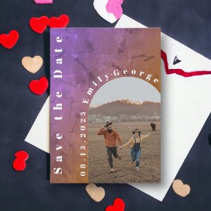 Modern Romantic Couple Rustic Arch Photo Wedding Save The Date