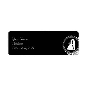Modern Romantic Couple Silhouette Return Address Label