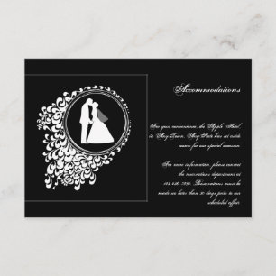 Modern Romantic Couple Silhouette Wedding Insert