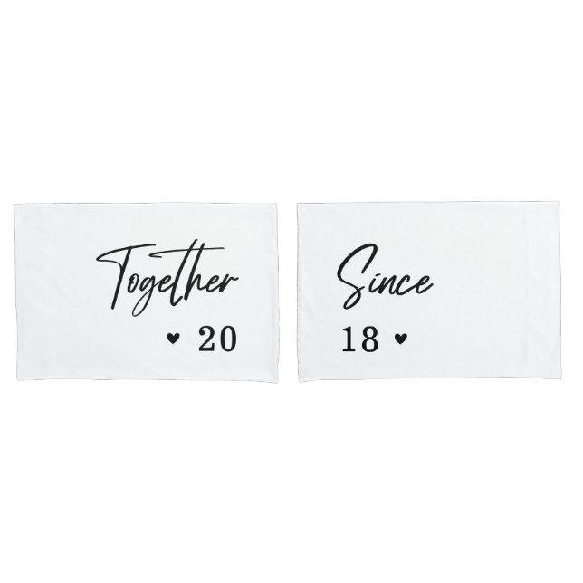 Modern Romantic Couple Wedding Anniversary Bedroom Pillowcase (Front-Set)