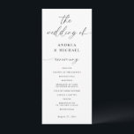 Modern Romantic Delicate Elegant Wedding Program<br><div class="desc">Elevate your wedding ceremony with our Modern Delicate Calligraphy Wedding Program – an embodiment of sophistication and elegance in a timeless black and white palette. Exquisitely designed, the delicate calligraphy dances across the sleek white canvas, creating a harmonious fusion of modern design and classic refinement. The intricate details and graceful...</div>