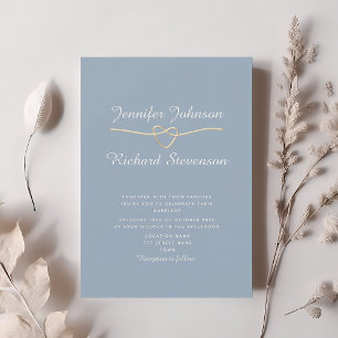 Modern Romantic Dusty Blue Wedding Invitation