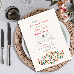 Modern Romantic Elegant Floral Rehearsal Dinner Invitation