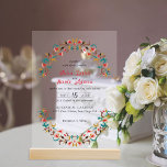 Modern Romantic Elegant Floral Wreath Wedding Acrylic Invitations<br><div class="desc">Beautiful Invitation to celebrate Special occasions and festivals comes with digital and E-invitation as per your request. We would love to replicate our designs to make multiple products like rsvp cards, labels envelopes, and more. Customisation is available for ready to print on request at info@shamaurcreatif@gmail.com Look Forward to hearing from...</div>