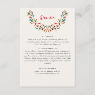 Modern Romantic Elegant Floral Wreath Wedding Enclosure Card