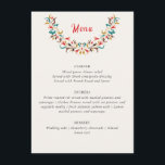 Modern Romantic Elegant Floral Wreath Wedding Menu<br><div class="desc">Beautiful Invitation to celebrate Special occasions and festivals comes with digital and E-invitation as per your request. We would love to replicate our designs to make multiple products like rsvp cards, labels envelopes, and more. Customisation is available for ready to print on request at info@shamaurcreatif@gmail.com. Look Forward to hearing from...</div>