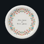 Modern Romantic Elegant Floral Wreath Wedding Paper Plate<br><div class="desc">Beautiful Invitation to celebrate Special occasions and festivals comes with digital and E-invitation as per your request. We would love to replicate our designs to make multiple products like rsvp cards, labels envelopes, and more. Customisation is available for ready to print on request at info@shamaurcreatif@gmail.com. Look Forward to hearing from...</div>