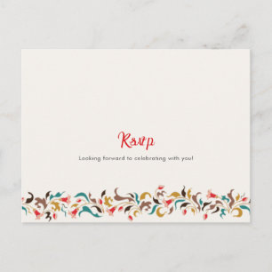 Modern Romantic Elegant Floral Wreath Wedding Postcard