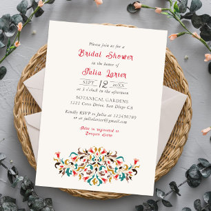 Modern Romantic Elegant FloralWreath Bridal Shower Invitation