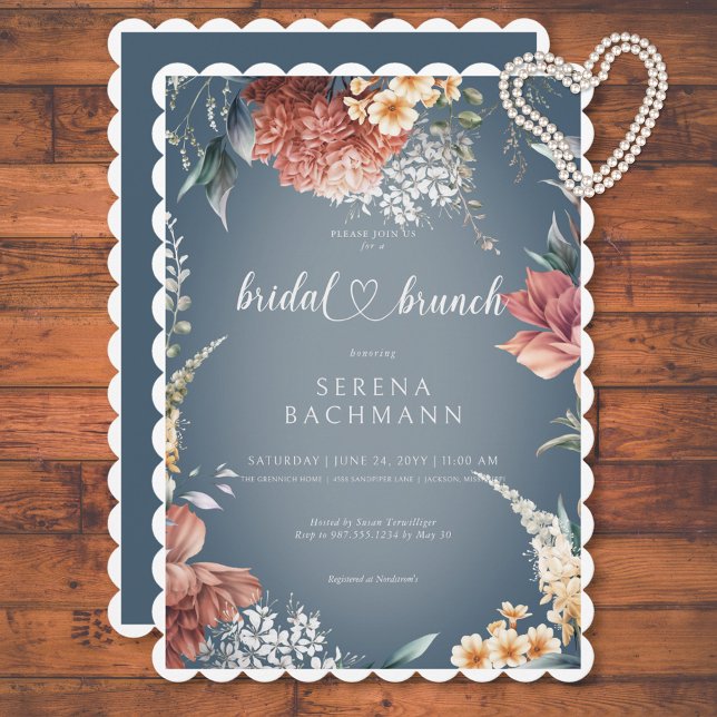 Modern Romantic Garden Floral Bridal Brunch Invitation (Modern Romantic Garden Floral Bridal Brunch Invitation)