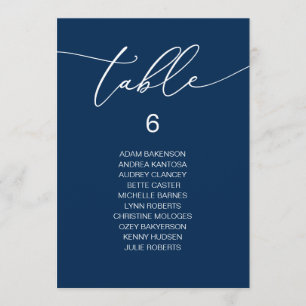 Modern Romantic Guests Seating Chart Table Card