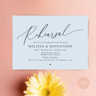 Modern Romantic Intimate Wedding Rehearsal Dinner  Invitation