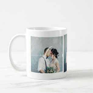 Modern Romantic Love Always Script Three Photos Coffee Mug