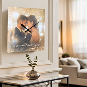 Modern Romantic Love Keepsake Trust Magic Wedding  Square Wall Clock