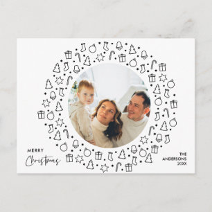 Modern Romantic, Merry Christmas Family Postcard