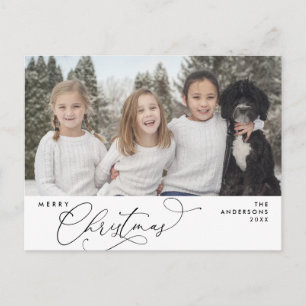 Modern Romantic, Merry Christmas Family Postcard