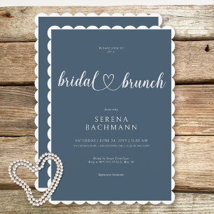 Modern Romantic Minimal Blue Bridal Brunch Invitation