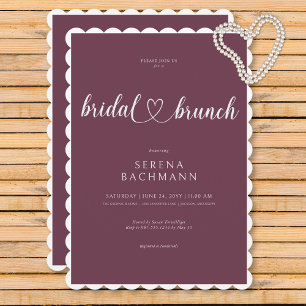 Modern Romantic Minimal Burgundy Bridal Brunch Invitation