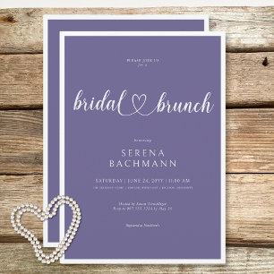 Modern Romantic Minimal Lavender Bridal Brunch Invitation
