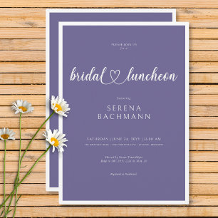 Modern Romantic Minimal Lavender Bridal Luncheon Invitation