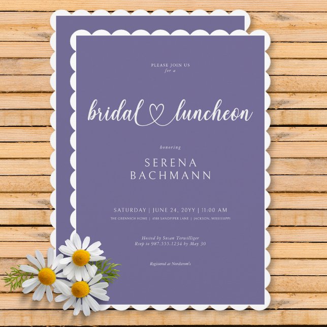 Modern Romantic Minimal Lavender Bridal Luncheon Invitation (Modern Romantic Minimal Lavender Bridal Luncheon Invitation)