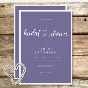 Modern Romantic Minimal Lavender Bridal Shower Invitation
