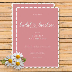 Modern Romantic Minimal Pink Bridal Luncheon Invitation