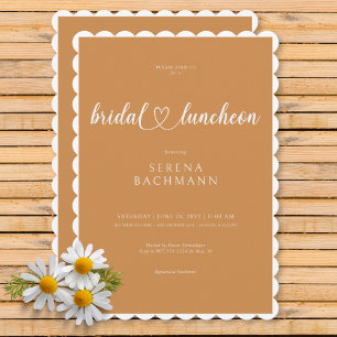 Modern Romantic Minimal Rust Bridal Luncheon Invitation