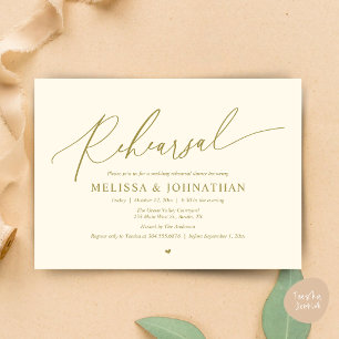 Modern Romantic Minimal Wedding Rehearsal Dinner  Invitation
