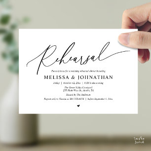 Modern Romantic Minimal Wedding Rehearsal Dinner  Invitation