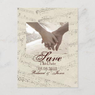 Modern Romantic Music notes Wedding save the date