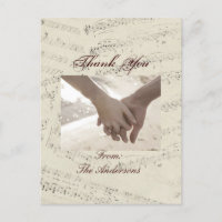 Modern Romantic Music notes Wedding thank you