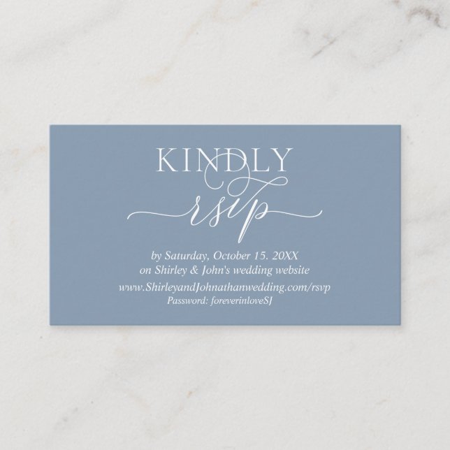 Modern Romantic, Online RSVP website Enclosure Card (Front)