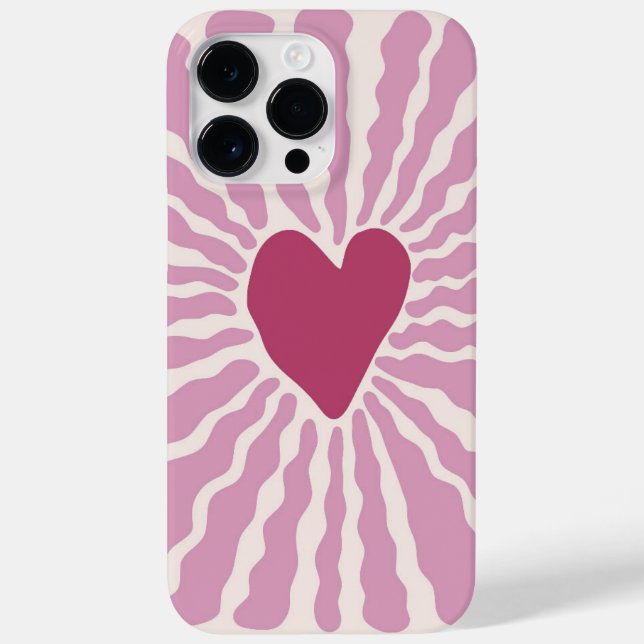 Modern Romantic Pink Hearts Pattern Case-Mate iPhone Case (Back)