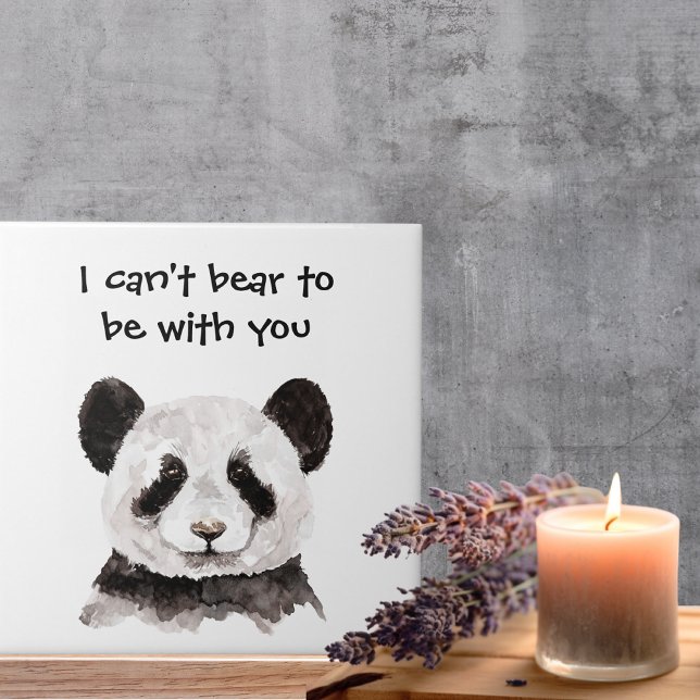 Modern Romantic Quote With Black And White Panda Ceramic Tile (Creator Uploaded)