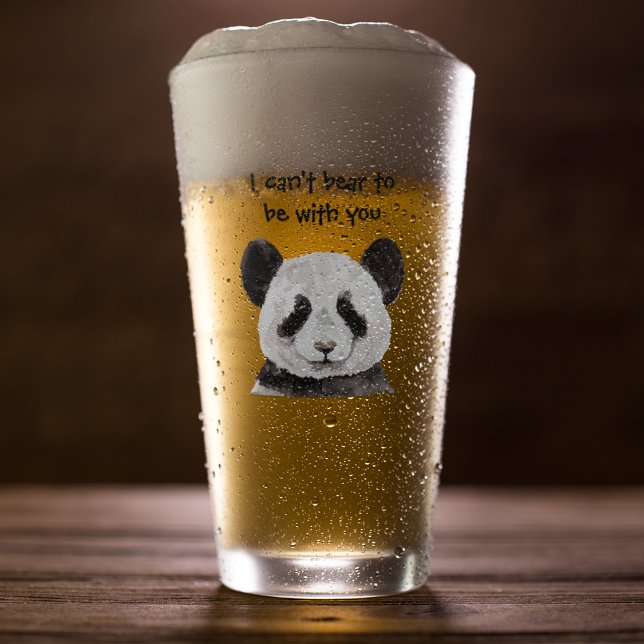 Modern Romantic Quote With Black And White Panda Glass (Creator Uploaded)