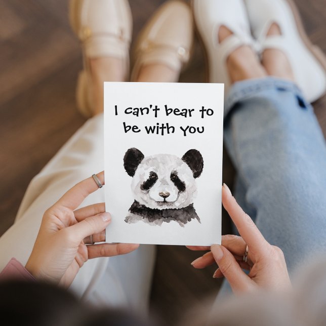 Modern Romantic Quote With Black And White Panda Holiday Card (Creator Uploaded)