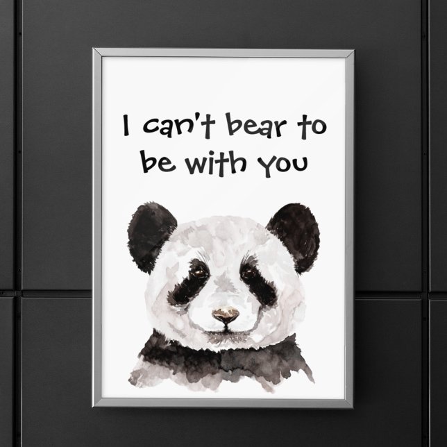 Modern Romantic Quote With Black And White Panda Poster (Creator Uploaded)