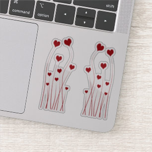 Modern Romantic Red Love Hearts