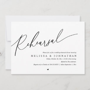 Modern Romantic Rehearsal Wedding Dinner Dancing Invitation