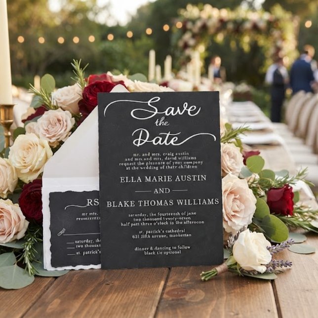 Modern Romantic Script Save the Date Invitation (Creator Uploaded)