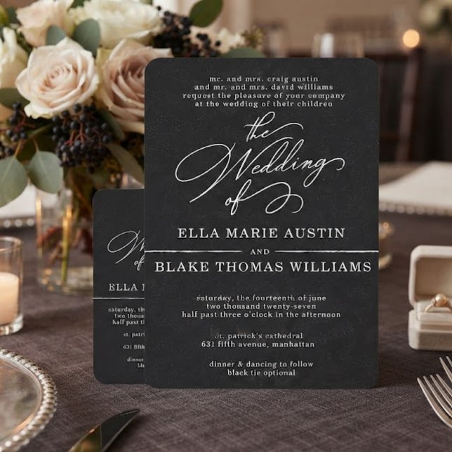 Modern Romantic Script Wedding Invitation (Creator Uploaded)