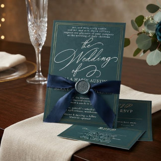 Modern Romantic Script Wedding Invitation