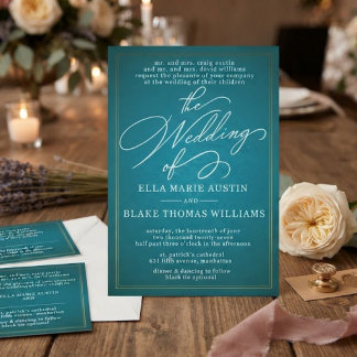 Modern Romantic Script Wedding Invitation