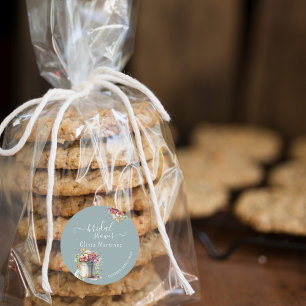 Modern Romantic Spring Flowers Vase Bridal Shower Classic Round Sticker