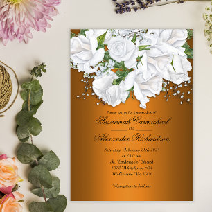 Modern Romantic Tangerine Wedding Invitation