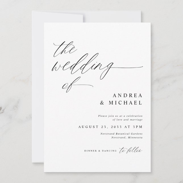 Modern Romantic Wedding All in One Invitation (Front)