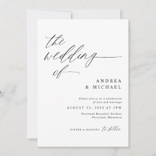 Modern Romantic Wedding All in One Invitation
