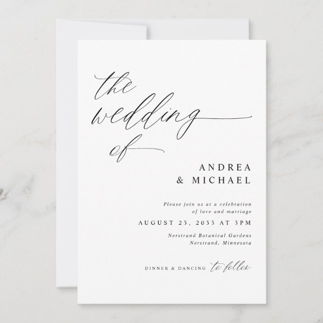 Modern Romantic Wedding All in One Invitation (Front)