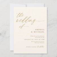 Modern Romantic Wedding Cream and Gold